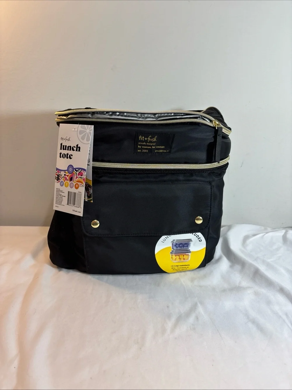 Fit & Fresh Black Lunch Tote Backpack.  New!!